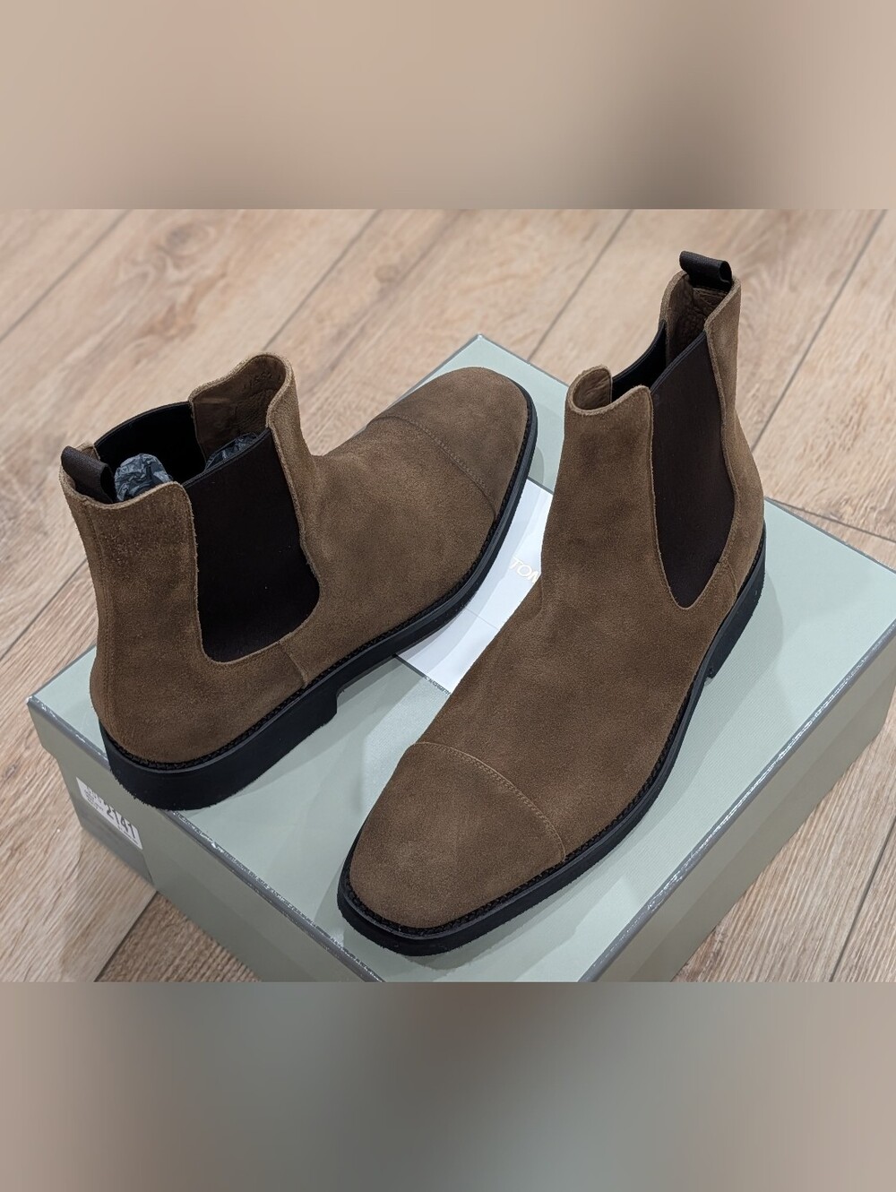$1650 Mens TOM FORD "Owen" Chelsea Suede Boots Walnut Brown 45 US 12